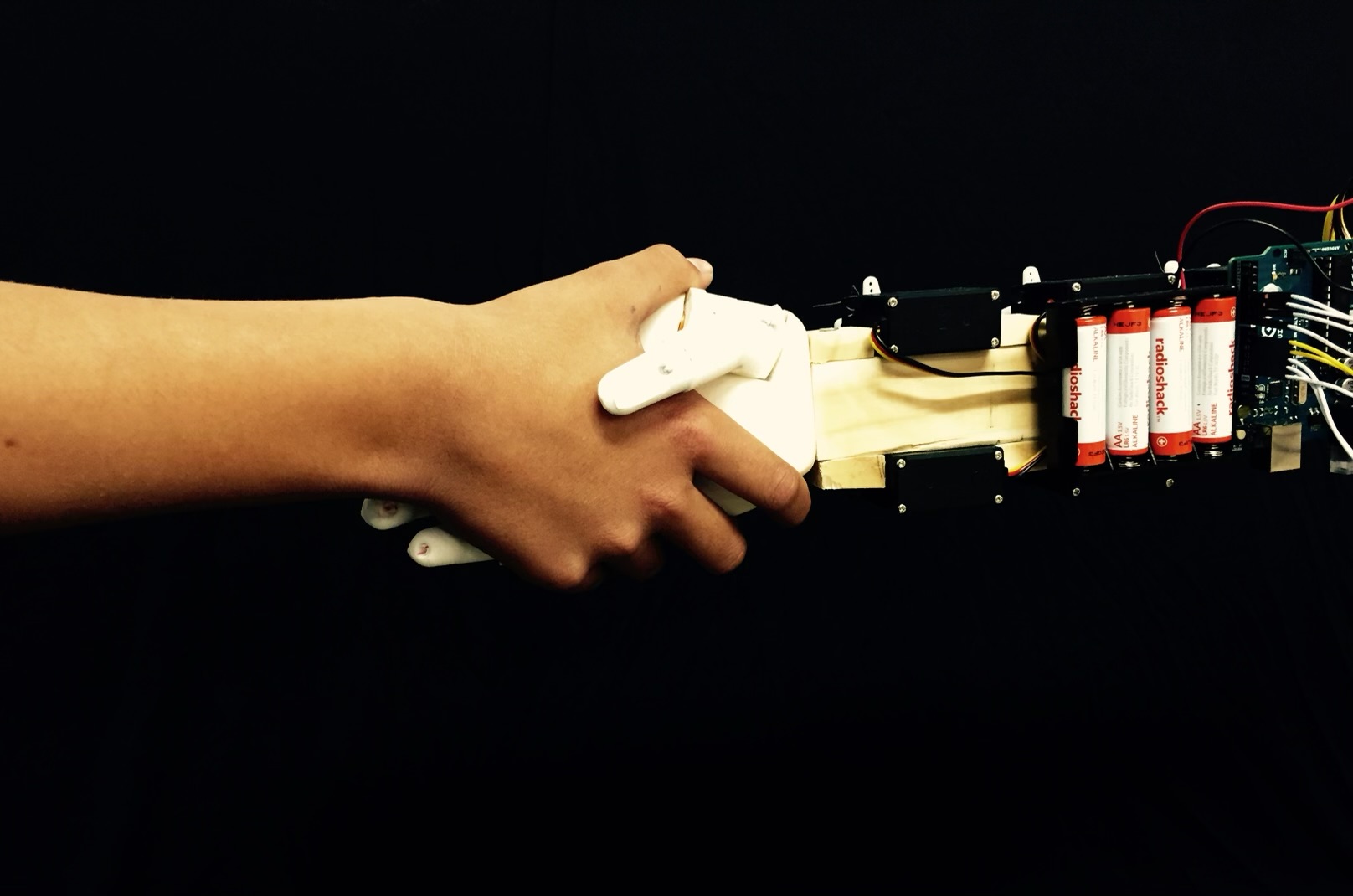 Myoelectric bionic hand prototype close-up